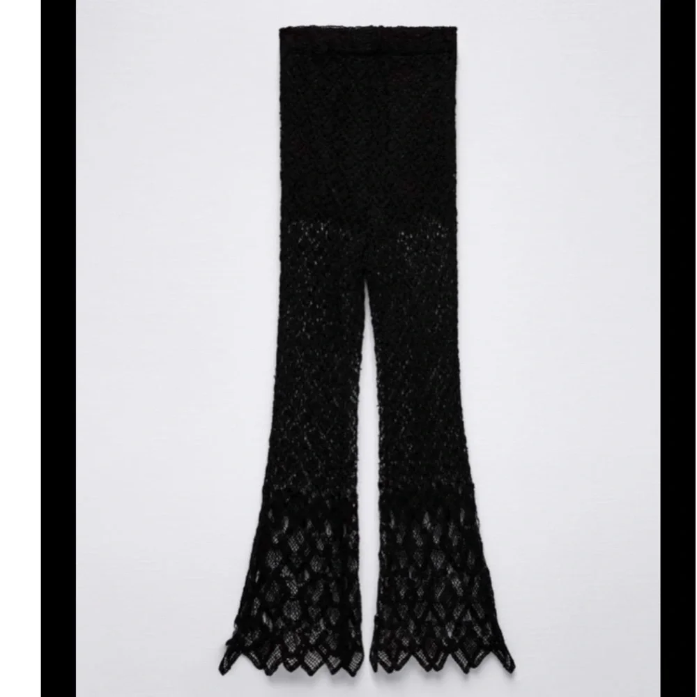 Zara crochet flared knit pants with tassels and beads - Picture 7 of 16